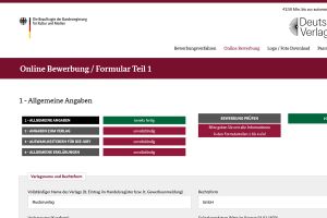 Online Bewerbung / Formular Teil 1